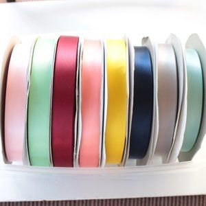 HUGE LOT 7/8" Double face satin ribbon 8 Mix color